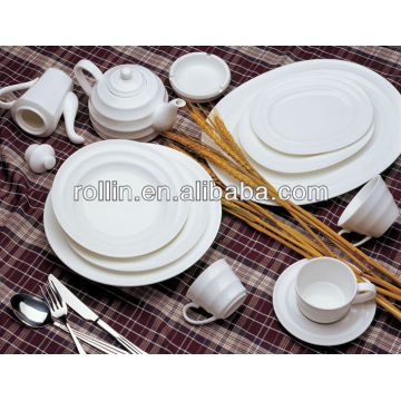 fine popular white porcelain charger plate wholesale, hotel dinner set